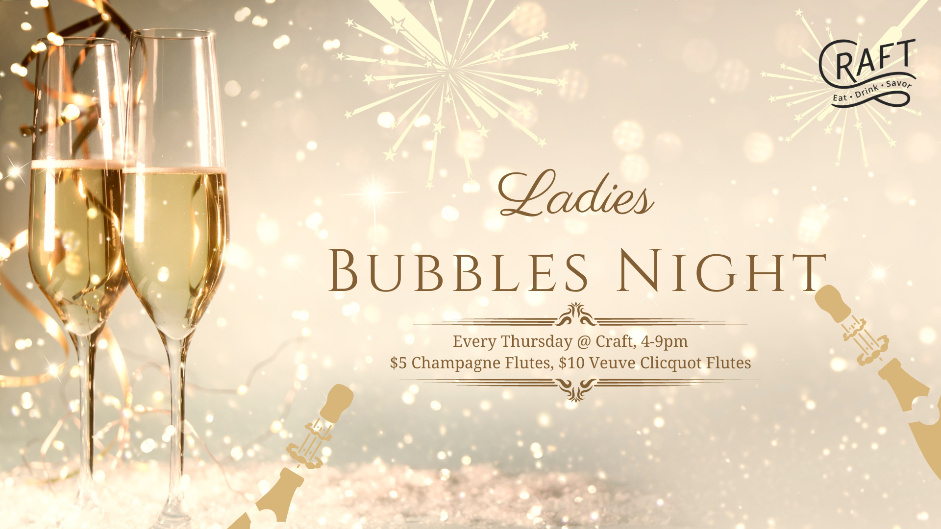 Thursday is Ladies Bubbles Night @ Craft