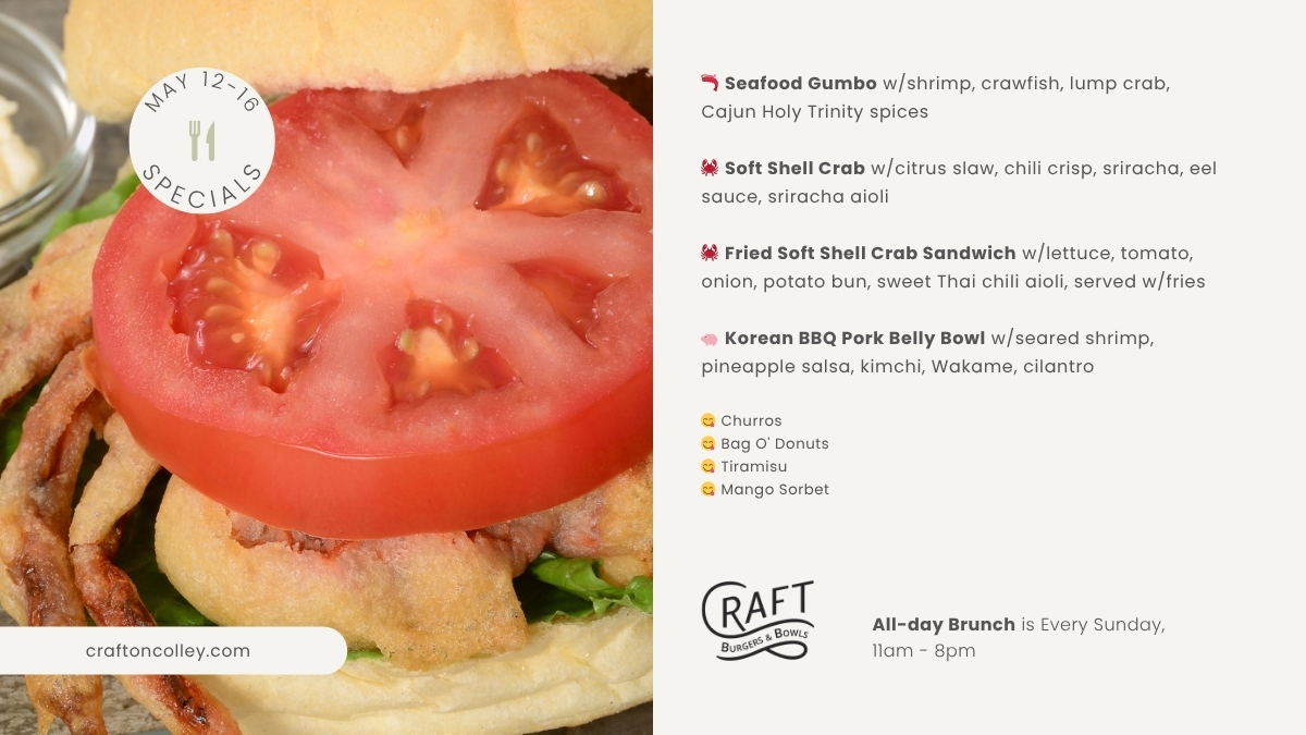 Craft Weekly Specials, May 12-16