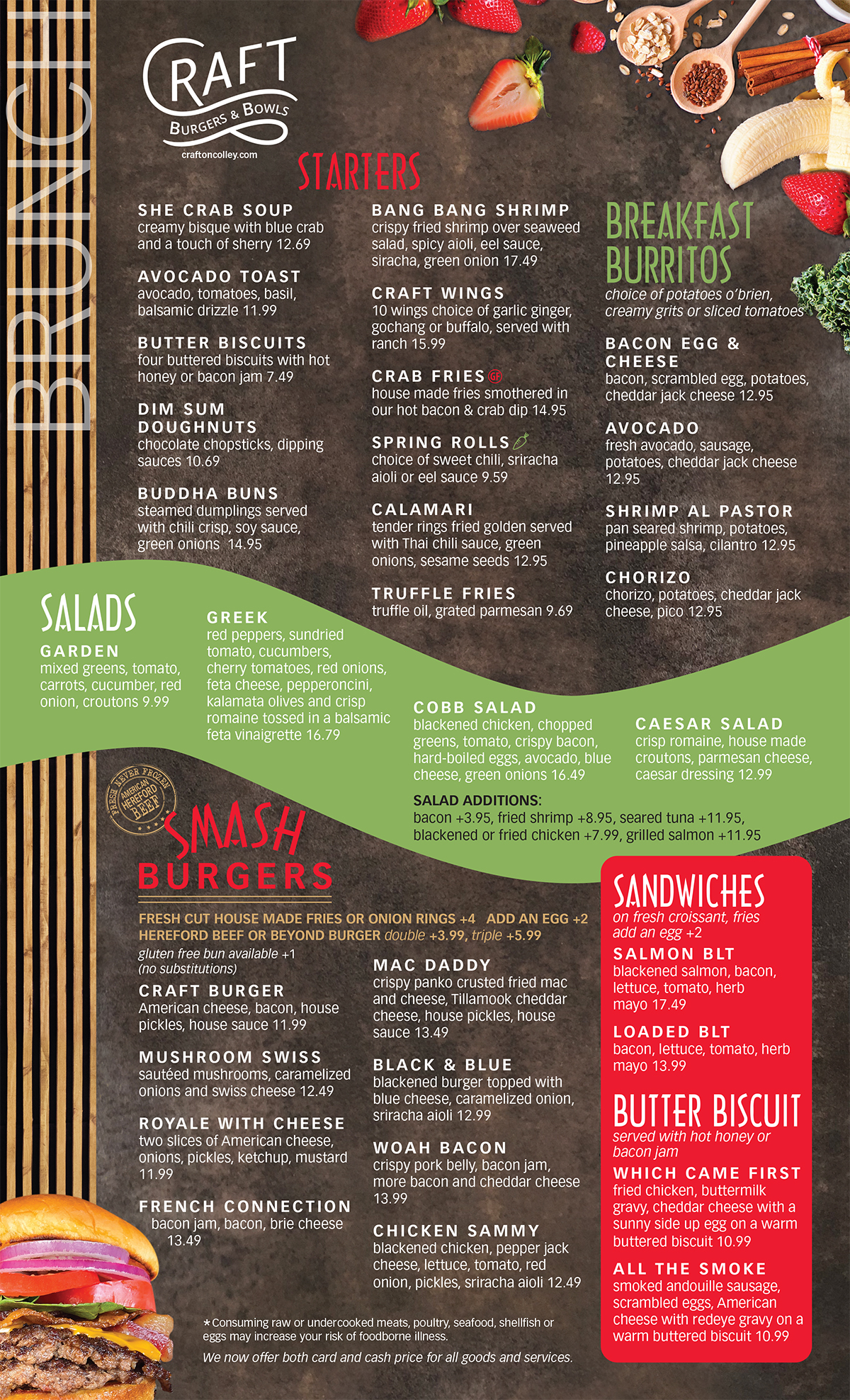 Craft Brunch Menu 2025 October