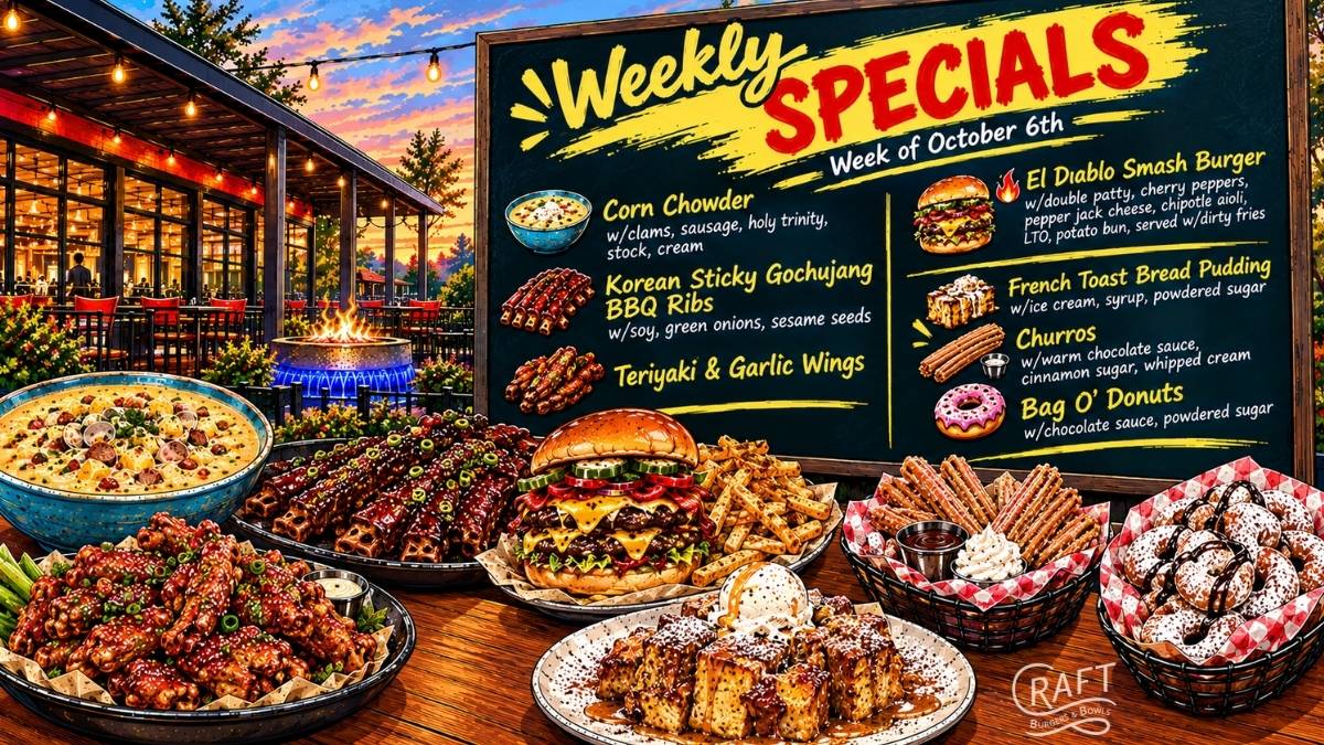 Craft Weekly Specials, week of October 6th