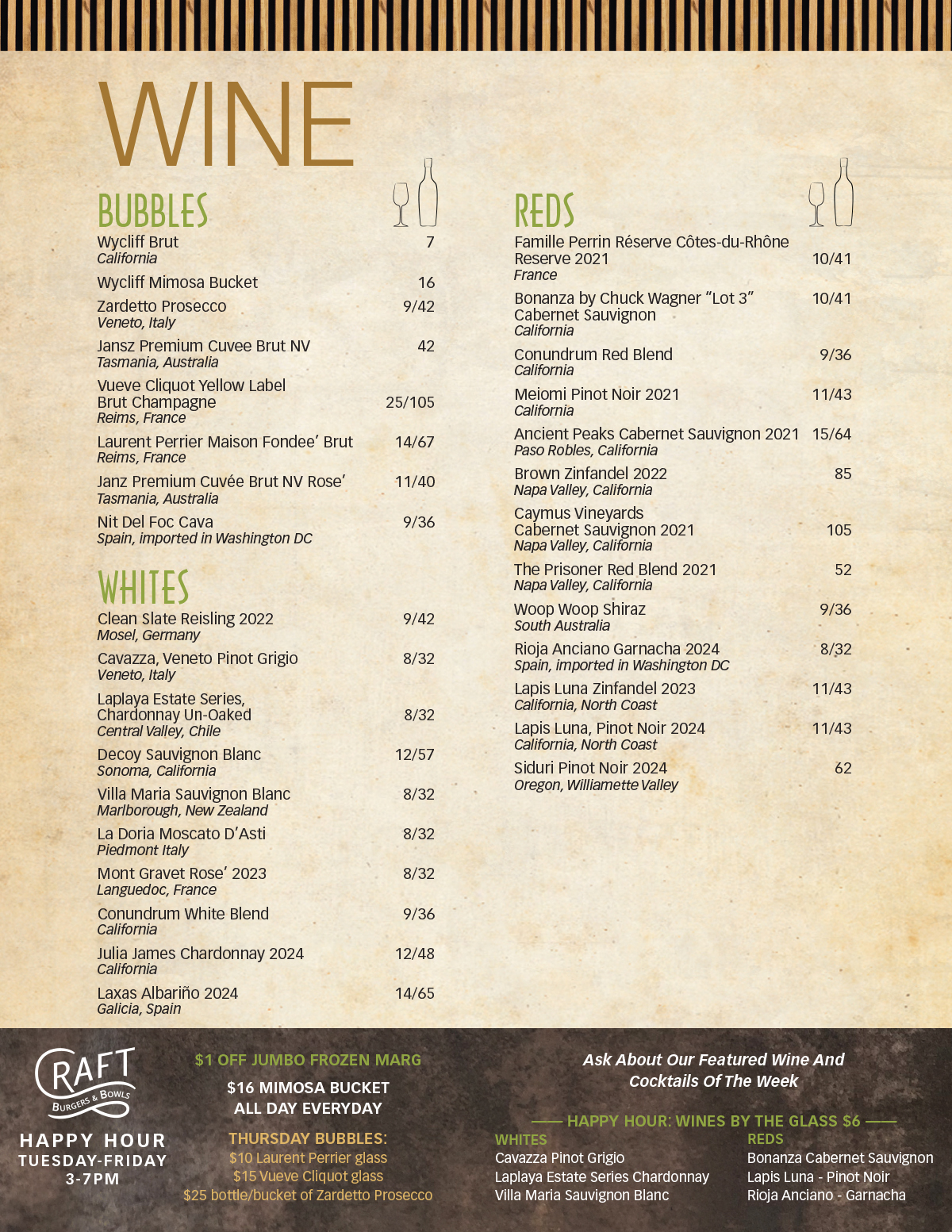Craft Beer & Wine Menu 2026-08